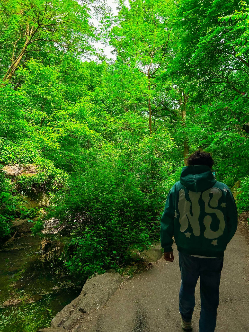GREEN DENIM WASH ZIP UP