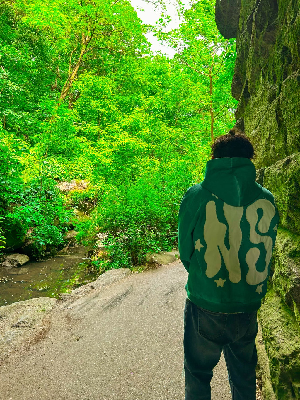 GREEN DENIM WASH ZIP UP